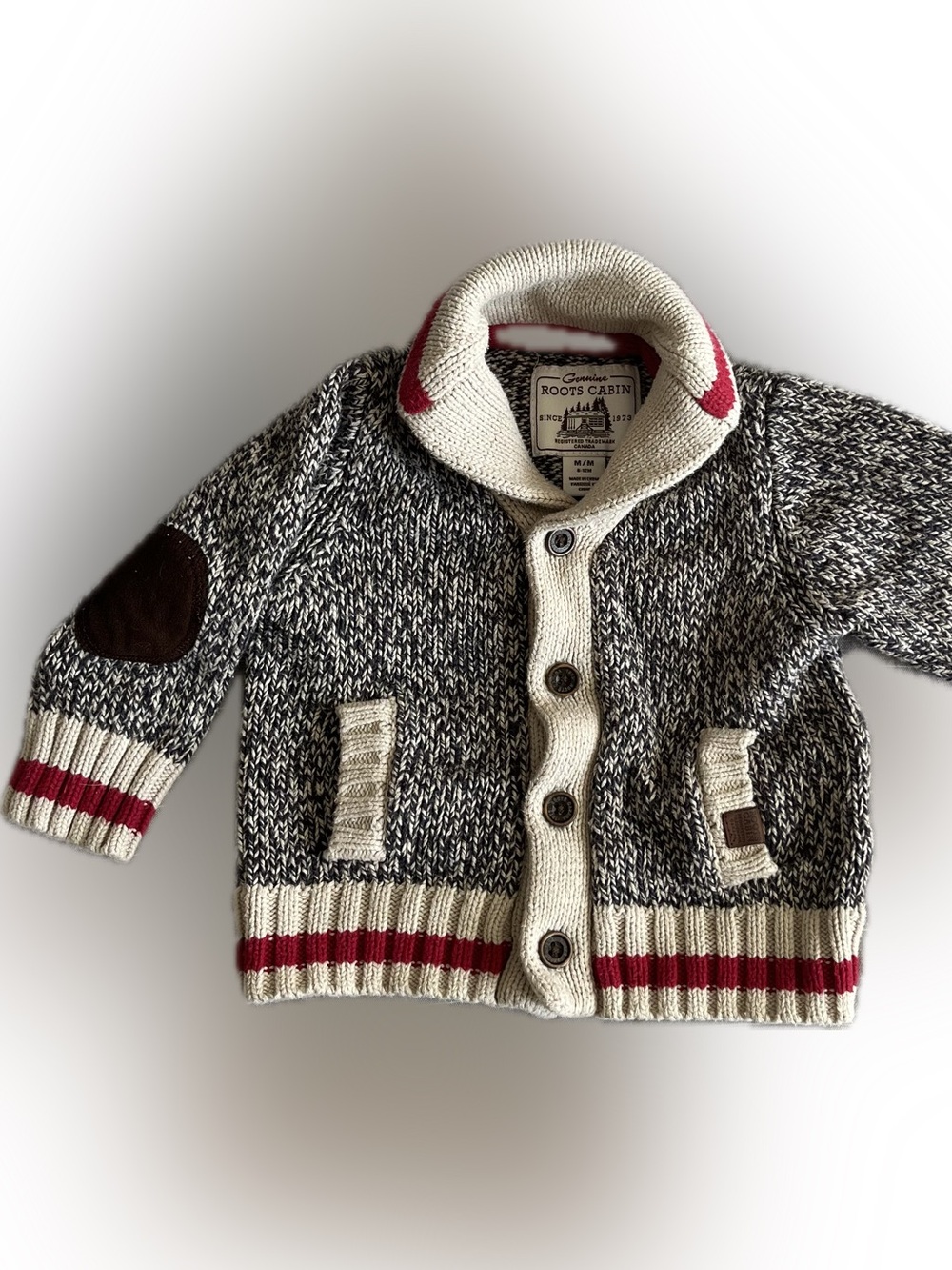 Roots Cabin Shawl Collar Knit Cardigan Sweater 6-12M